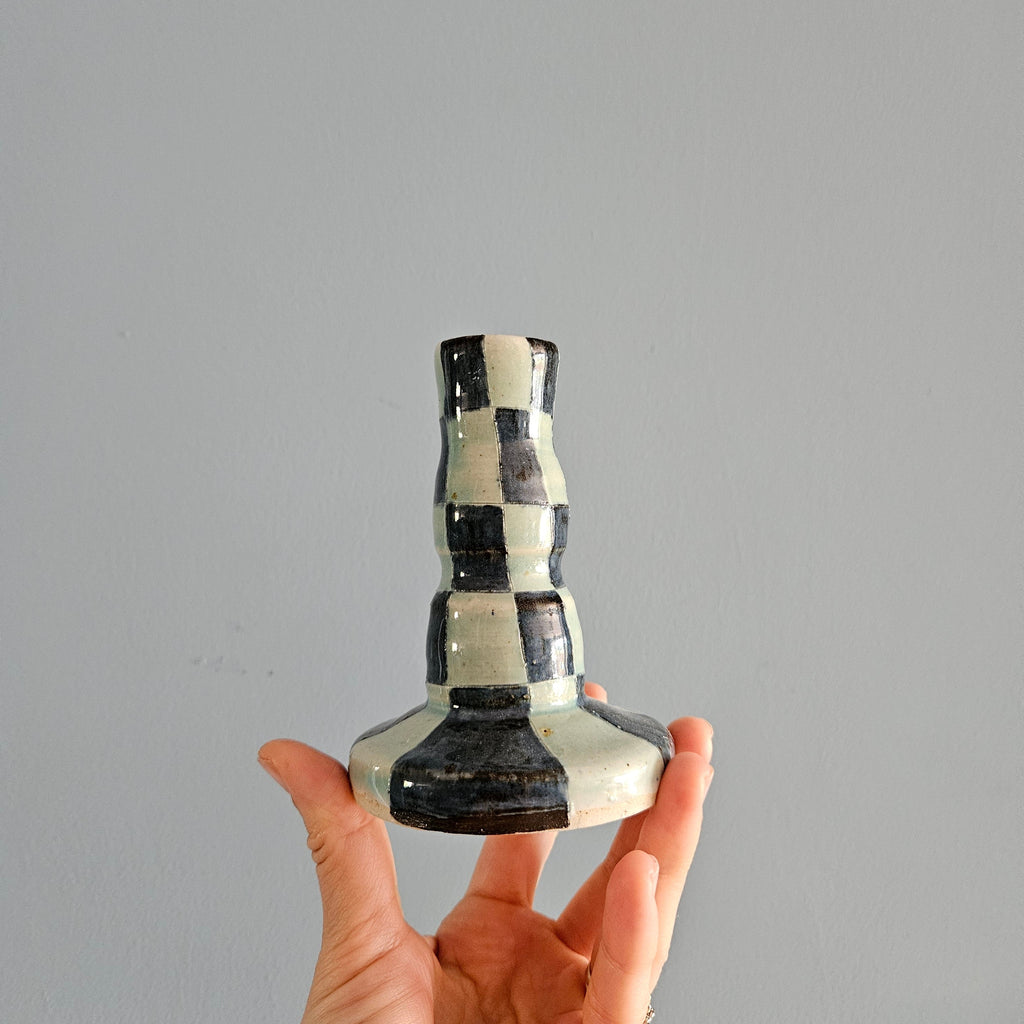 Checkered Candlestick holder